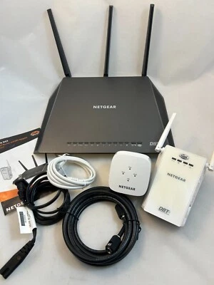 Netgear Nighthawk AC1900 DST WiFi Router with 2 DST Wall Adapters, Cables, etc. - Image 1 of 4