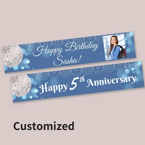 Personalised 21st 18th Disco Birthday Fabric Party Banner Decor Anniversary - Picture 1 of 5