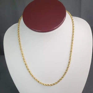 Collar de moda de metal cadena cuerda tono dorado firmado American Showcase 17 pulgadas - Imagen 1 de 6