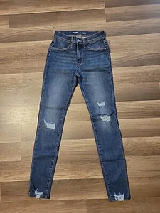 Old Navy High Rise Ballerina Jegging Distressed 360° Stretch Youth Size 14 - Picture 1 of 7
