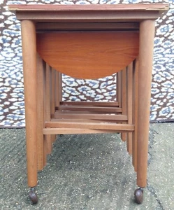 Vintage Poul Hundevad Designer Mid Century Danish Teak Set of 5 Nesting Tables - Picture 1 of 24