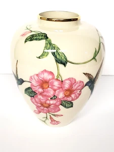 Lenox Fine China Gold Club Vase Winged Splendor Hummingbird - Picture 1 of 8