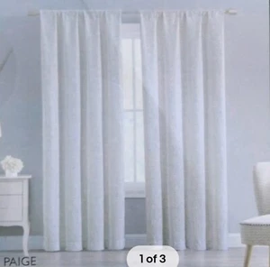 Laura Ashley Metallic Gold Pole Top Fenstervorhänge zwei 38 x 84 Paneele - Bild 1 von 3