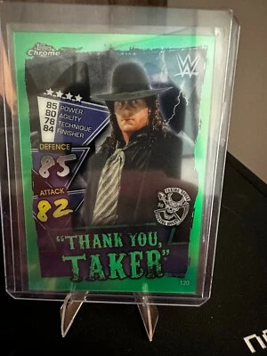 2021 Topps Chrome Slam Attax WWE Undertaker Green Refractor /50 Thank You Taker - Image 1 of 2