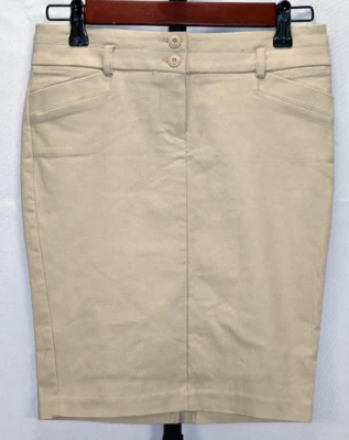 木瓜棕褐色裙子弹力材料带口袋 S 码棉、尼龙和氨纶 — 第 1/4 张图片