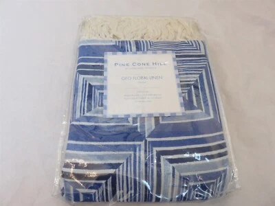 Manta reversible de lino floral Pine Cone Hill Geo NUEVA Foto 1 de 4