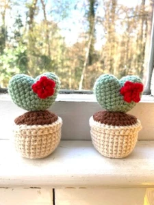 Mini Cute Crocheted Cactus Pot for Gift/Home/Table/Party/Car Decor. - Picture 1 of 3