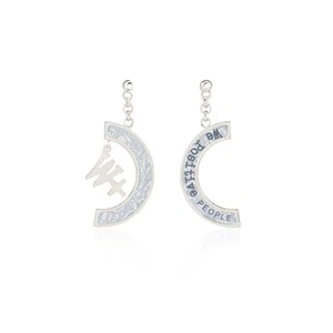 WE POSITIVE ORECCHINI BIANCO PRINTED TRENDY ER020 - Picture 1 of 1