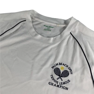 Camisa Green Grass Para Hombre Palm Beach Abierta "Campeón" Rendimiento S/S Blanca •Mediana Foto 1 de 4