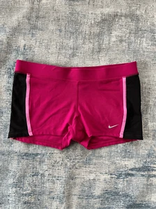 Pantalones cortos deportivos para mujer pequeños Nike Berry rosa negro Dri Fit Tempo - Imagen 1 de 6