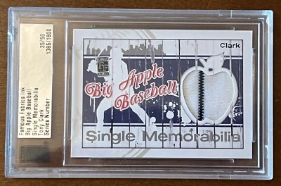 2014 Famous Fabrics Big Apple Baseball Yankees GU Memorabilia Tony Clark /50 Foto 1 de 4