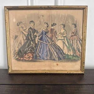 Antique Framed Paper Of Godey’s Fashions For February 1867 - Picture 1 of 16
