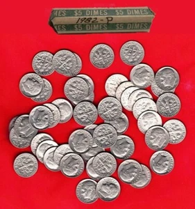 Roll of 1982-P Dimes - Picture 1 of 1