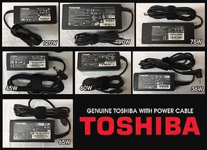  Genuine OEM Toshiba 36W 45W 65W 75W 90W 120W AC Adapter Charger Power Supply   - Picture 1 of 8