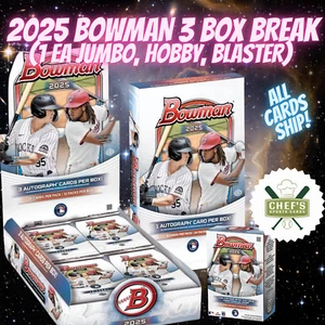 CHICAGO CUBS - 2025 BOWMAN 3 BOX (JUMBO,HOBBY,BLASTER) BREAK #10 - Picture 1 of 1