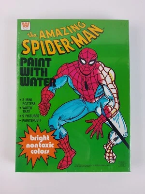 Pintura de colección 1981 Amazing Spider-Man Marvel Whitman con agua nueva sellada rara Foto 1 de 4