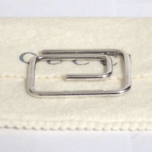 Auth Vintage Gucci G Motif Money Clip Sterling Silver 925 Made in Italy Rare