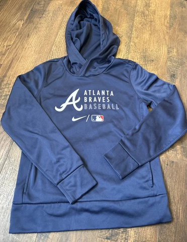 Nike Unisex Atlanta Braves Long Sleeve Hoodie Size XS Cover