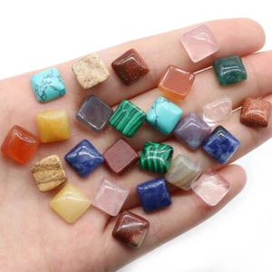 10mm Natural Crystal Square Cabochon Flat Back DIY Crafts Jewellery Making - Picture 1 of 18