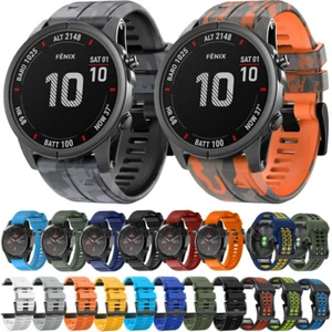 Quick Fit Silicone Watch Band Strap For Garmin Fenix 5 5X 6 6X Pro 7 7X Solar - Afbeelding 1 van 180