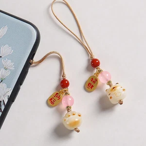 Cat Paw Phone Strap Anti-lost Pendant Girl Women Keychain Lucky Cat Lanyard GF - Zdjęcie 1 z 14