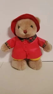Paddington Bär Plüsch mit rotem Regenmantel gelbe Hose und rotem Regenhut groß - Bild 1 von 4