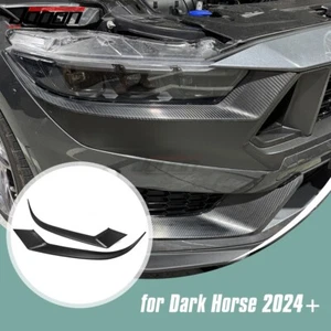 Matte Carbon Headlight Lower Strips Decor For Ford Mustang S650 Dark Horse 2024+ - Picture 1 of 13