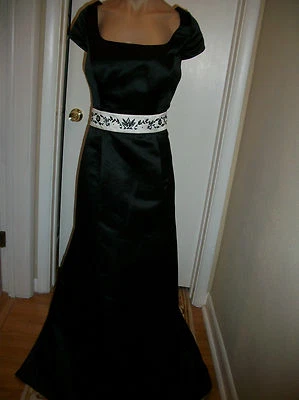 VESTIDO DE BAILE FORMAL DE NOCHE BODA GRADUACIÓN VESTIDO FIESTA CÓCTEL TALLA 16 NEGRO NUEVO SIN ETIQUETAS Foto 1 de 4