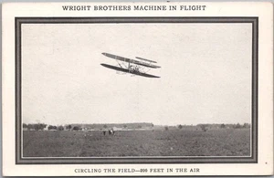 Vintage 1910s Early Aviation Postcard "WRIGHT BROTHERS MACHINE IN FLIGHT" Unused - Picture 1 of 2