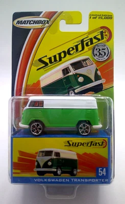 MatchBox SUPERFAST 35 Yrs. VW TRANSPORTER #54 GREEN Limited Edition 1 of 15,000 - Image 1 of 3