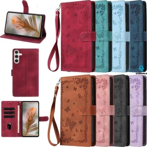 For Samsung A13 A12 A50 A04 A41 A04S M53 Flower Embossed Wallet Case Phone Cover - Picture 1 of 14