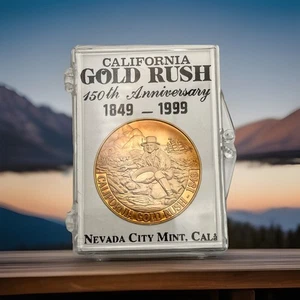 California Gold Rush Commemorative Coin 150th Anniversary Nevada City Mint VTG - Picture 1 of 4