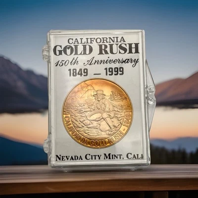 California Gold Rush Commemorative Coin 150th Anniversary Nevada City Mint VTG - Image 1 of 4