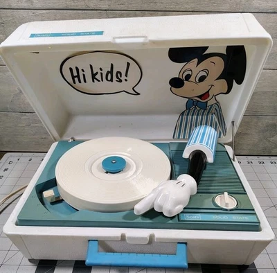 Rare Vintage Walt Disney Production Mickey Mouse Sears Record Player  - Image 1 of 4