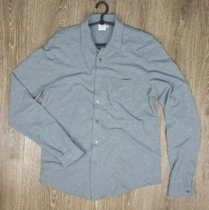 Sunspel England Cotton Button Up Long Sleeve Shirt Gray Men's Size M - Picture 1 of 23