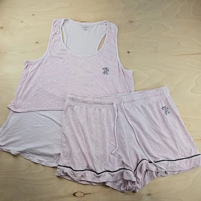 Tommy Hilfiger Women's XL Pajama Set Tank Shorts Pink Sleepwear Loungewear - Image 1 of 4