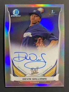 2014 Bowman Chrome Refractor Devin Williams RC Auto /500 - Bild 1 von 2