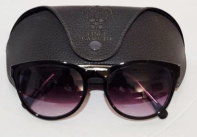 Gafas de sol Vince Camuto VC672 OX ojo de gato marco negro lentes degradadas a humo Foto 1 de 4