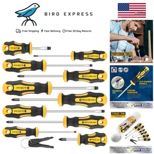 10-teiliges Magnet Schraubendreher Set Kreuzschlitz Schlitz Chrom Vanadium Stahl Cush... - Bild 1 von 8