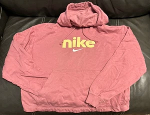 NIKE Womens Graphic Hoodie Jumper US Size Small Pink Cotton - Picture 1 of 5