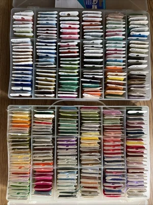 Aprox 280+ Embroidery Cross Stitch Thread Numbered 2 Boxes Multiple Colors Used - Image 1 of 3