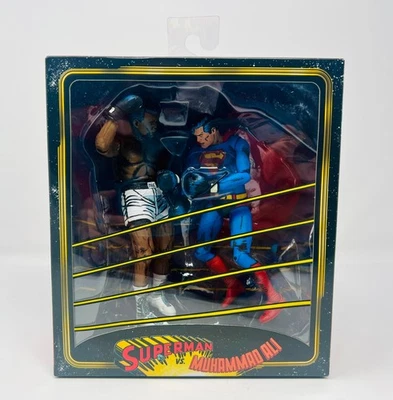 Superman vs Muhammad Ali Neca DC Comics 2016 sin usar, en caja sellado paquete de 2 figuras de un solo disparo conjunto Foto 1 de 4