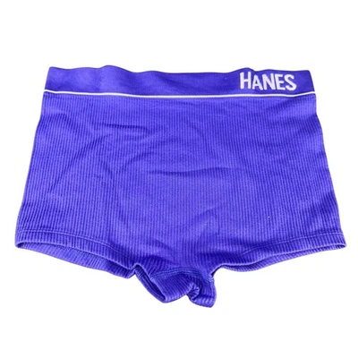 Pantalones cortos Hanes Originals para mujer talla mediana cintura alta acanalados púrpura nuevos sin etiquetas Foto 1 de 4
