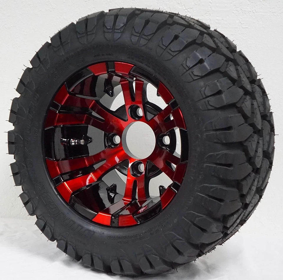 10" Vampire Red/Black Wheel & 18x9-10" DOT Stinger All Terrain Tire - Set of 4 - Изображение 1 из 1