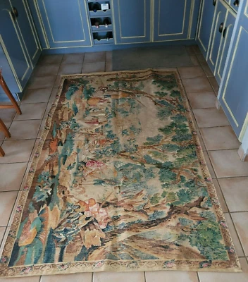 REPRODUCTION D'AUBUSSON TAPISSERIE MURALE LA HALTE DES CHASSEURS PAR ARTIS FLORA - Photo 1/4
