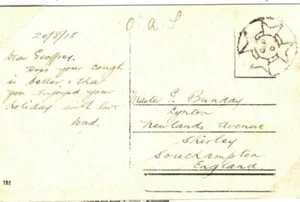 MALTA WW1 Card GPO *Star* Cancel GB Southampton 1918{samwells-covers} SE8 - Picture 1 of 6