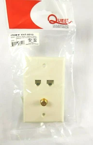 RJ12 RJ-45 Coax F-Connector Quest VHT-9513 Almond - QUANTITY OF 10 - Afbeelding 1 van 8