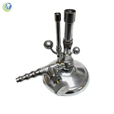 Queimador Bunsen para laboratório médico odontológico apenas para gás natural com 2 controles de chama - Imagem 1 de 4