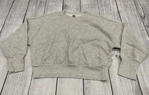 OLD NAVY Women's Size Large Loose Crew-Neck Cropped Sweatshirt- Grey NWT Q2 - Picture 1 of 7