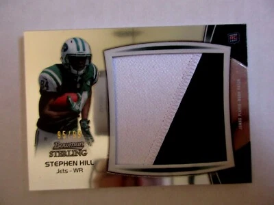Stephen Hill 2012 Bowman Sterling Jumbo Rookie Patch NY Jets Georgia Tech 95/99 - Image 1 of 2